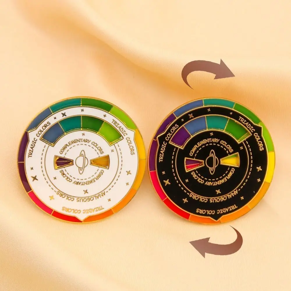 Rotatable Color Wheel Keyring Turntable Color Wheel Rotable Color Palette Keychain Palette Metal Spinning Color Compass Keychain