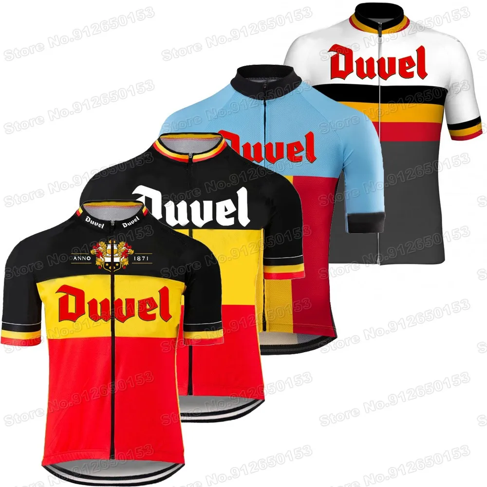 Duvel Cycling Jersey Short Sleeve Retro Beer Cycling Clothing Belgium Road Bike Shirt Bicycle Tops MTB Maillot Fietskleding bike cycling jersey bike cycling clothes