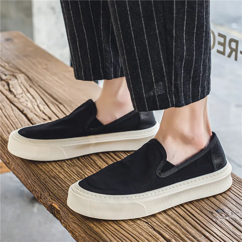 Men's Shoes Slip-on  Harajuku Style Student Cloth ShoesLow-cut Trendy  Black Sneakers=męskie Tenisówki Na Co Dzień=кроссовки 2