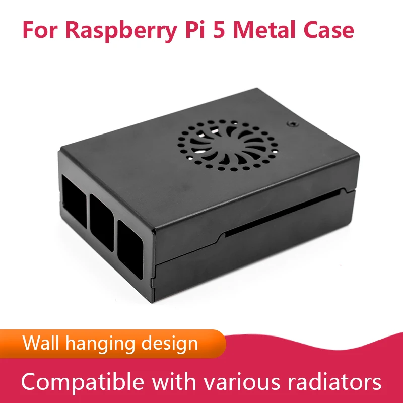 

Raspberry Pi 5 Metal Case Mesh Cooling Shell With Wall-mounted Design Easy To Install Compatible With Different Radiators