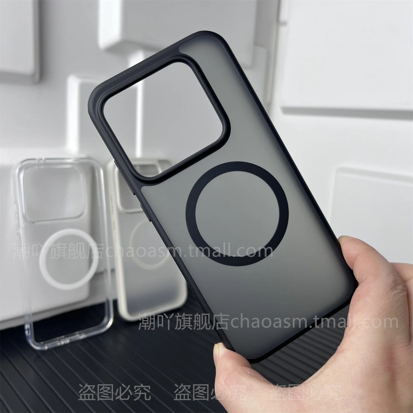 Luxury HD Matte Acrylic Magnetic Back Cover with Square Camera Holes