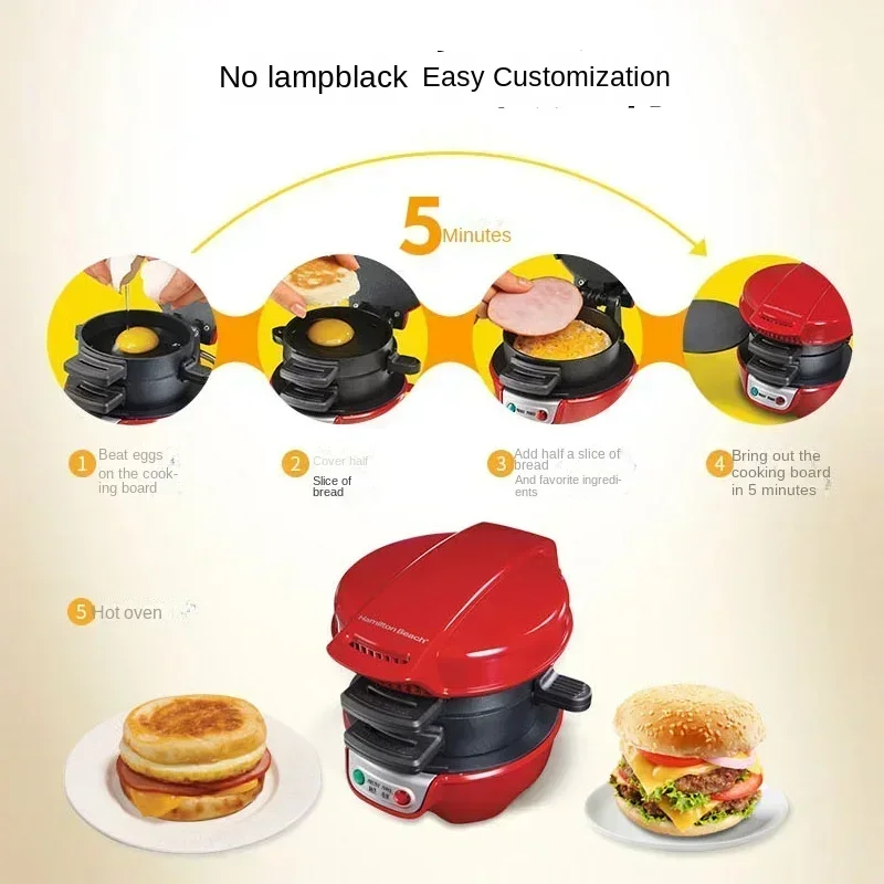 Burger machine Home small breakfast machine Multi-function light food  Bread sandwich   breakfast maker  toaster oven 6