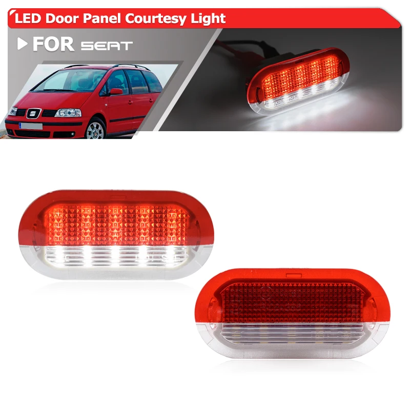 2xForSeatLeonMK1ToledoMK2Typ1MAlhambraMK1Typ7MWhiteRed