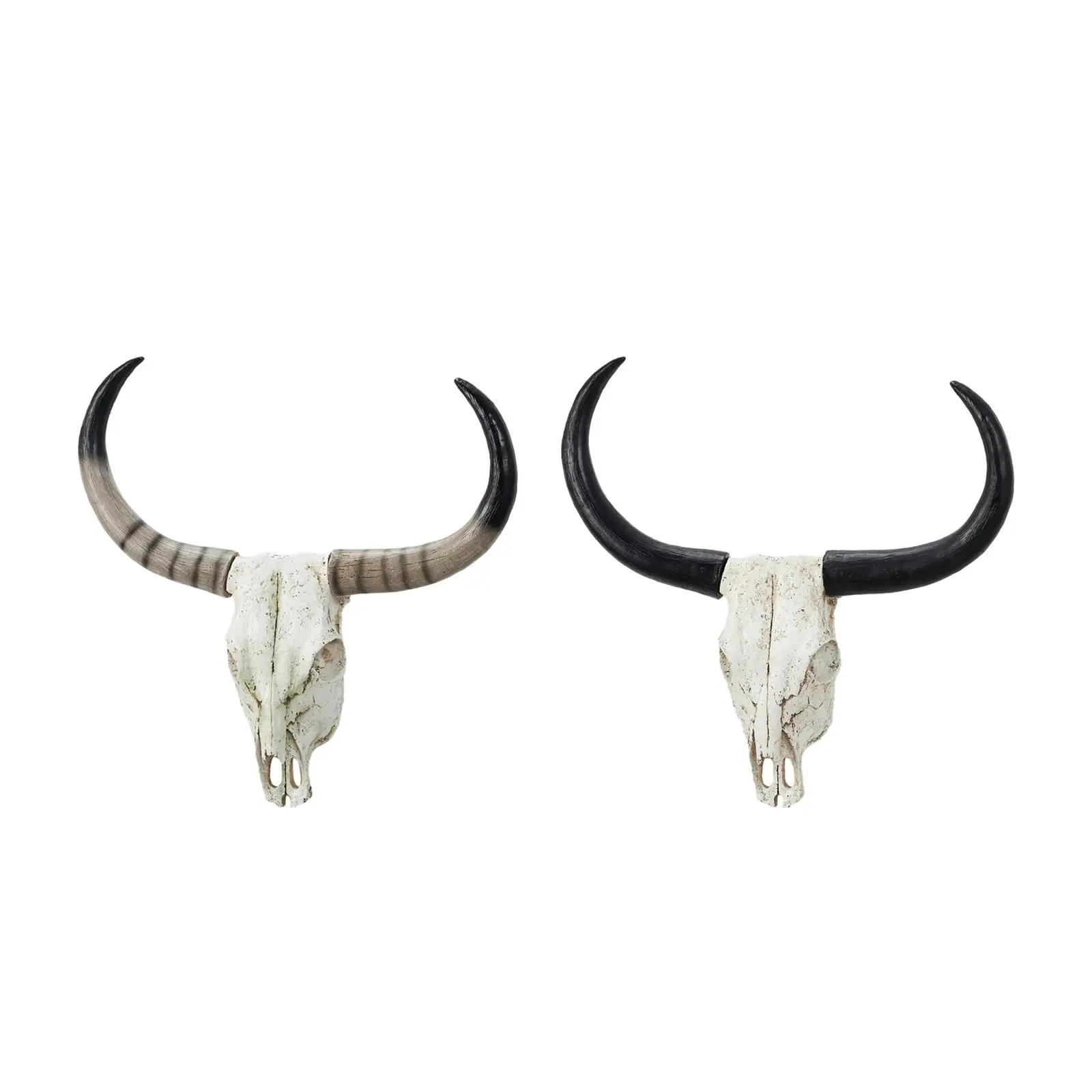 

Long Horn Cow Skull Wall Sculpture Figurine Crafts Wall Decor Longhorn Skull Statue for Fireplace Gallery Bedroom Farmhouse Home