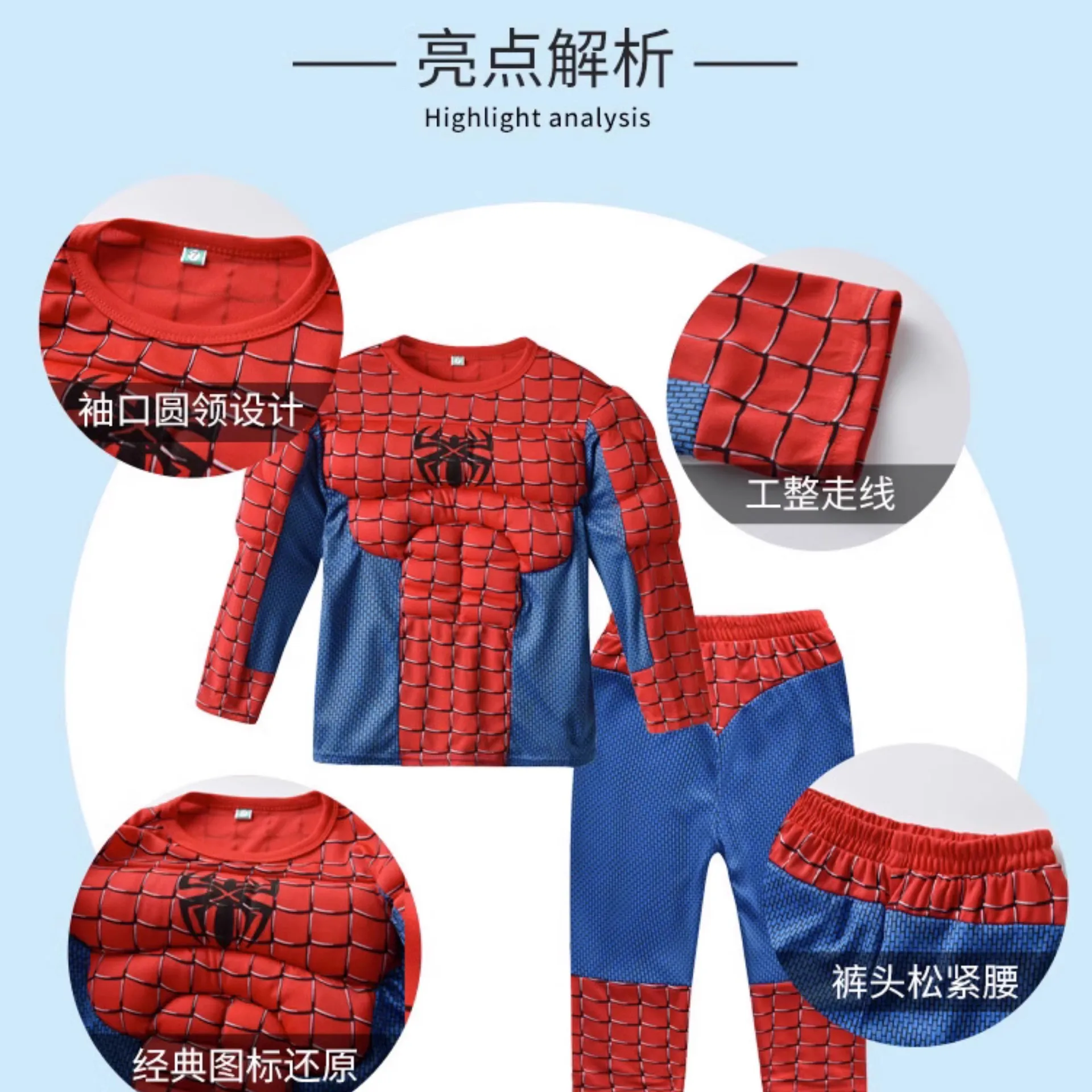 Avengers Superhero Hulk Captain America Spiderman Muscle Suit Halloween Carnival Party Clothes Boys Girls Costume 5