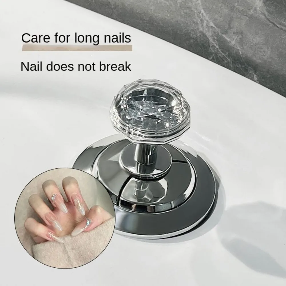 Creative Plastic Heart Shaped Toilet Tank Button Universal Transparent Toilet Flush Button Labor-saving Furniture Handle
