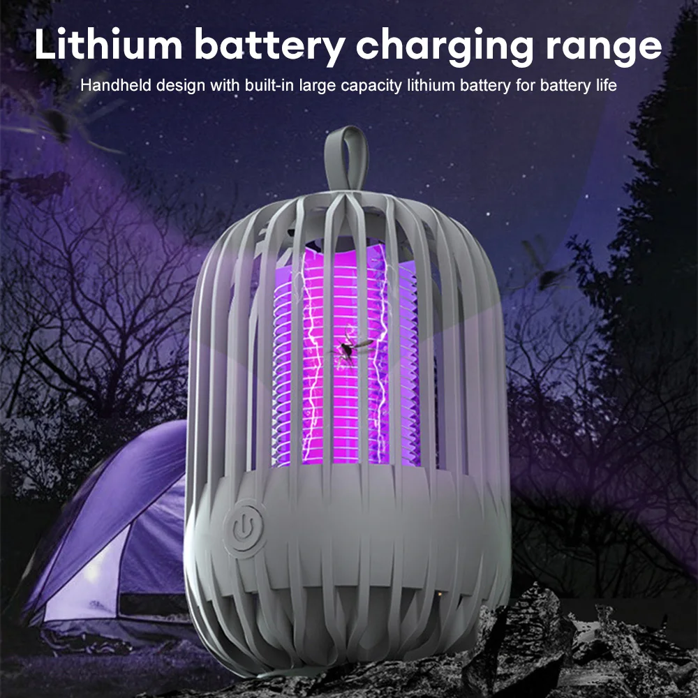 Electric Shock Mosquito Killer Lamp Insect Trap USB Rechargeable Anti Mosquito Cage Pest Control Home Outdoor Fly Trap Repellent