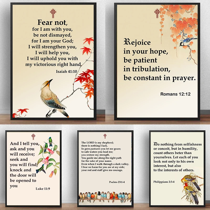 Retro Holy Bible Poster Citazione Della Bibbia Da Romans Philippians Isaiah Canvas Painting Europe Wall Art For Living Room Home Decor