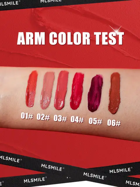 MLSMIL women's lip gloss 6 color Long-lasting velvet matte liquid lipstick matte and non-sticky lip gloss cup 2025 new