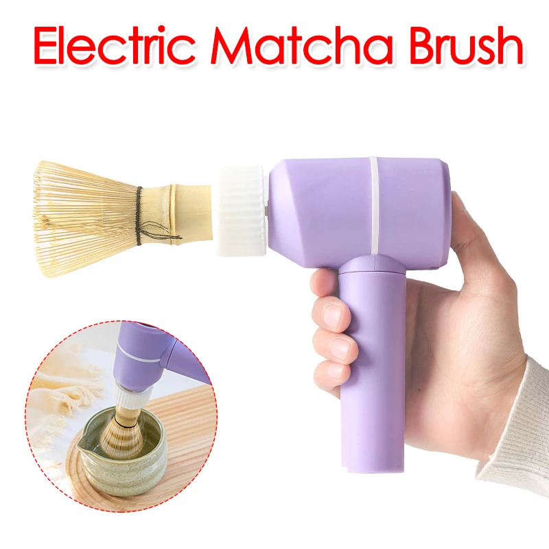 Electric Bamboo Whisk Matcha Brush 3 Gears Adjustable Quickly Whisking Matcha Tool Home DIY Tea-Making Tools Type-C Charging tea whisk matcha brush