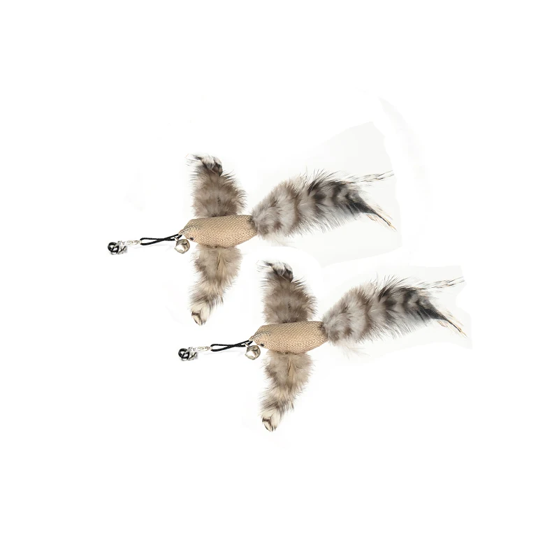 Simulation Bird interactive Cat Toy Funny Feather Bird with Bell Cat Stick Toy for Kitten Playing Teaser Wand Toy Cat Supplies 