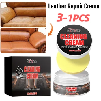 Kit Restaurador de Cuero 3 en 1: Limpiador, Tinte y Reparación de Color para Asientos de Coche, Sofás, Abrigos y Chaquetas