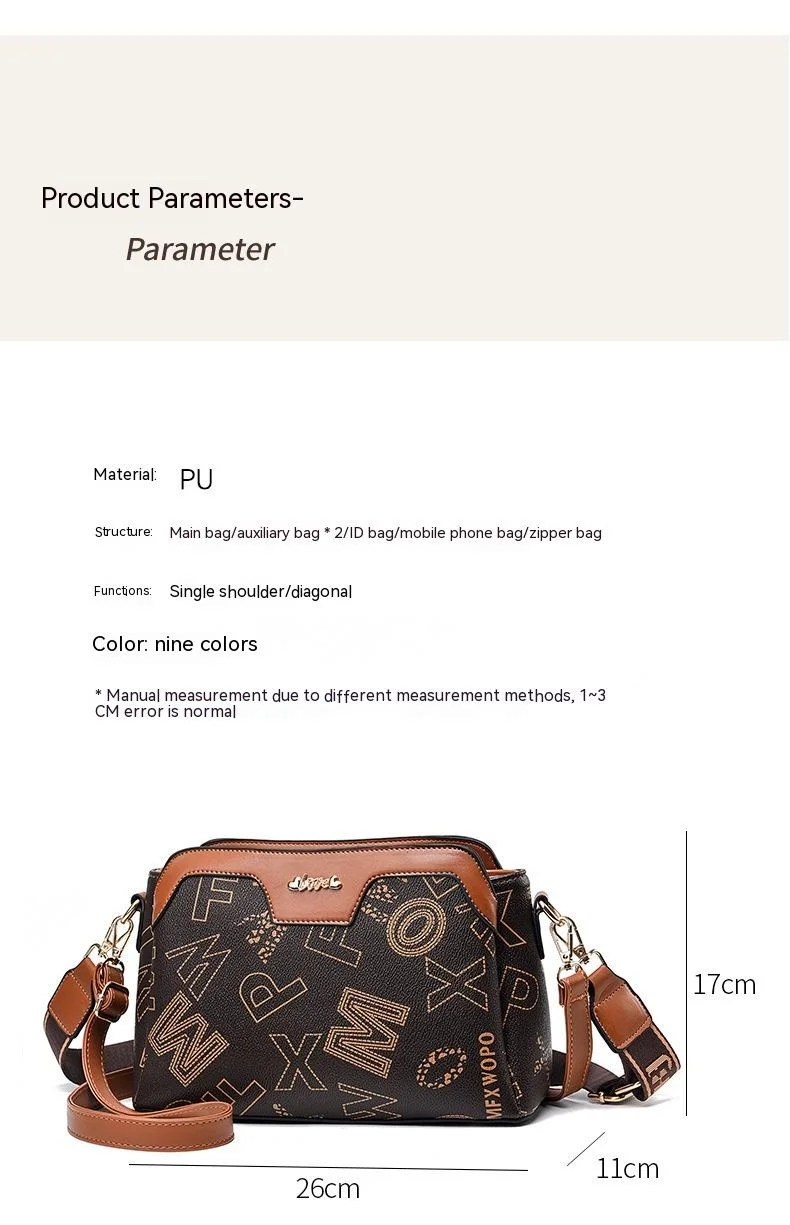 Versatile Women's Crossbody Bag Large Capacity Shoulder Bag Set_voghion.com
