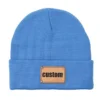 BOY GIRL Men Women Custom Beanies Leather Patch, Personalized Beanies Add Your Own Text Photo Logo Skull Cap Winter Warm Hat 4