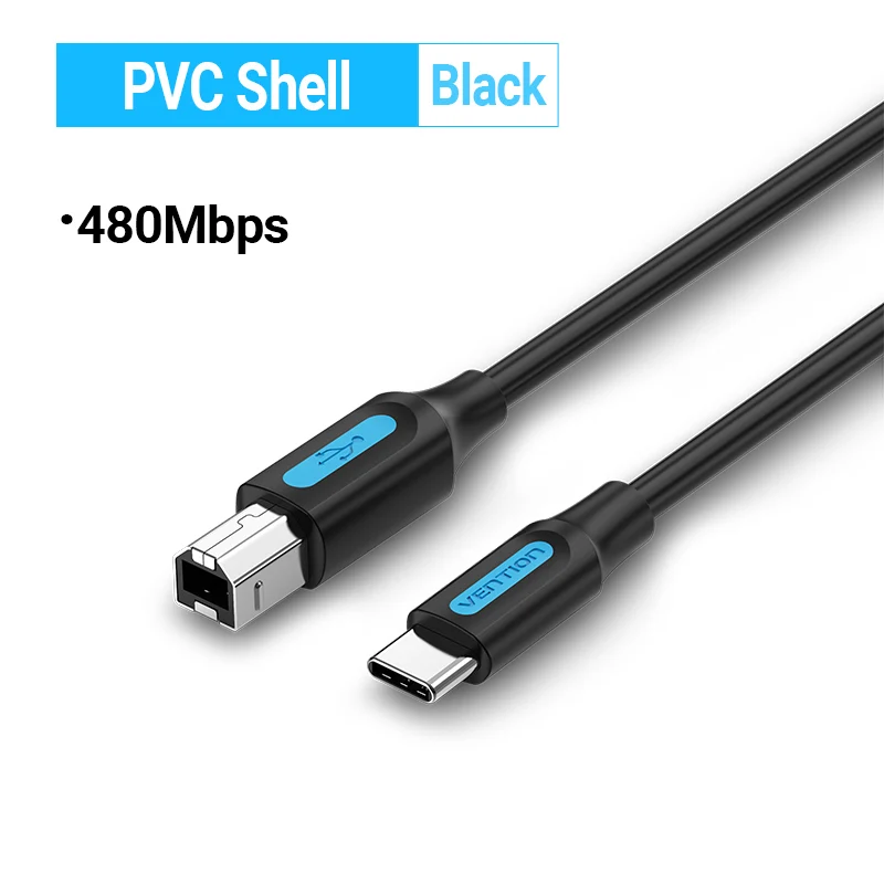 كابل طابعة Vention USB C إلى USB لآلة الفاكس الماسح الضوئي MacBook Pro HP Canon Dell Samsung Printer Type C 2.0 سلك الطباعة