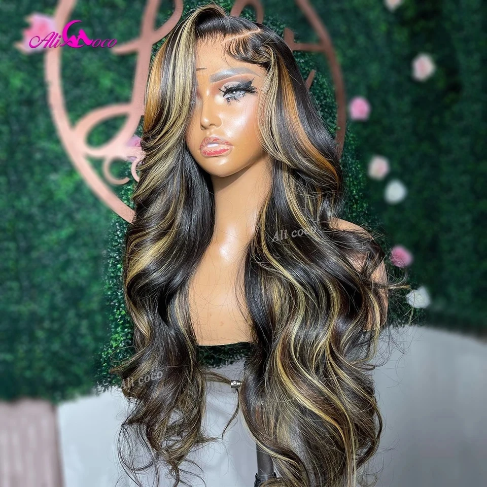 

5x5 Lace Closure Wig Highlight Blonde 13x4 13x6 Lace Frontal Wig Pre Pluched 10A Body Wave Lace Front Human Hair Wig For Woman