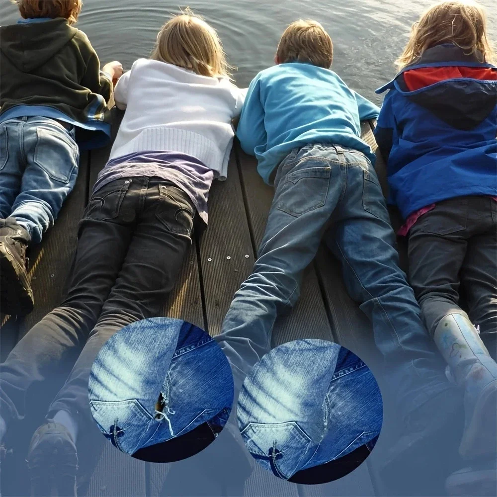 3/Rolls Jean Iron-On Patches 8 x 50 cm Repair Patches Clothing Self-Adhesive for Children Adults
