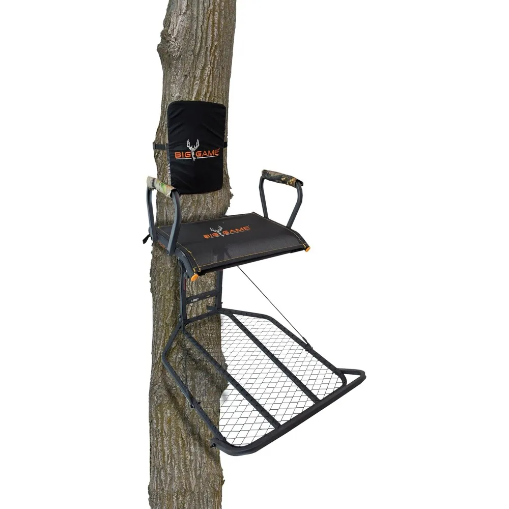 Lightweight Steel Big Game Captain XC Treestand with Flip-Back Flex-Tek Seat and 300 lbs Capacity, 24x30 Footprint