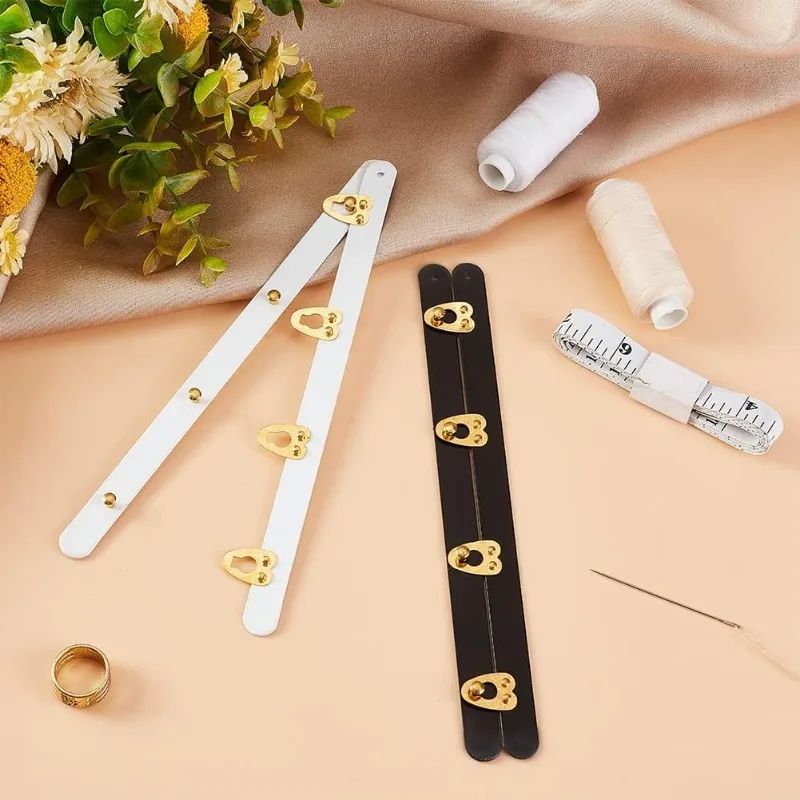 2 Pairs Corset Busk Buttons Black & White Stainless Steel Button Corset Busk 8 Inch Spoon with Gold Buttons