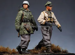Poupée en résine moulée, échelle 1/35, portrait complet, kit d'assemblage de modèle non peint pour la seconde guerre mondiale (2 personnes), livraison gratuite 