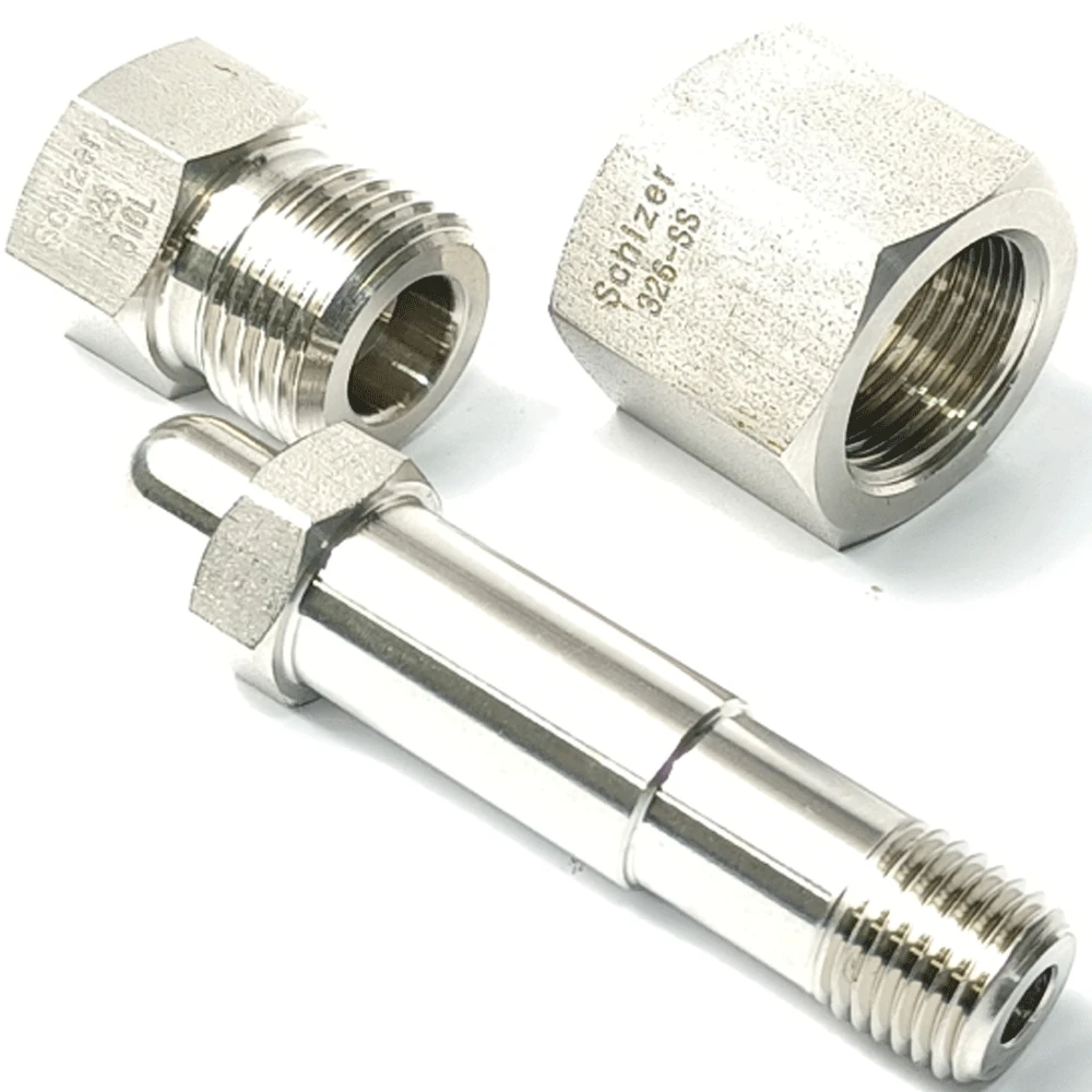 Fêmea para Npt Macho ou Tubo Auto Solda Sus316l Conector de Encaixe de Tubulação de Aço Inoxidável Cga326