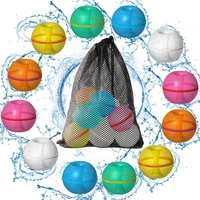 12 Pcs Magnetic Reusable Water Ball Quick Fill Balloons Fun Water Fight Game Magnetic Refillable Water Ball Pool Beach Bath Toys 1