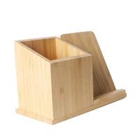 Minimalist Bamboo Wood Desk Organizer Multi-Function Pen Holder with Wireless Charging Office Decor Gift 3