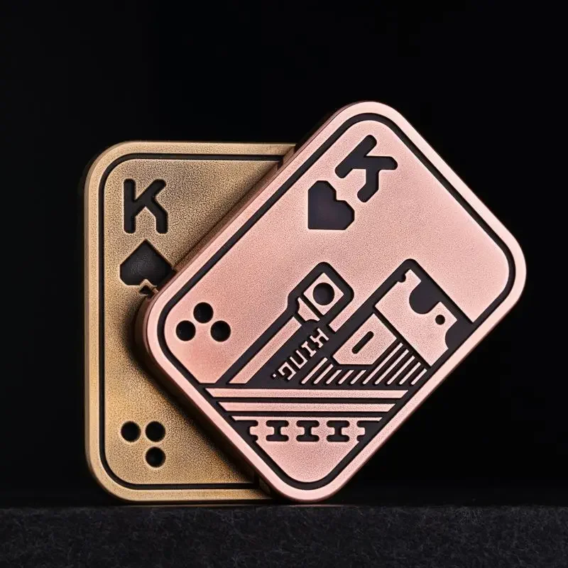 New Metal Poker Push Card Metal EDC Hand Spinner Fidget Spinner Toy Autism Sensory Toy Relieves Stress Fidget Toy