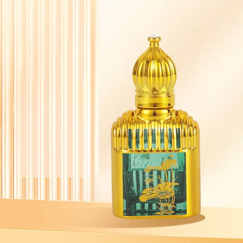 Essential Oil Roller Bottle 10ml Mini Gold Crown Shape Perfume Bottling Portable Travel Electroplated Carve Glass Empty Bottle 4