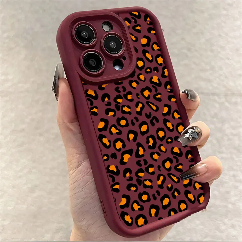 Leopard Print Shockproof Soft Silicone Phone Case