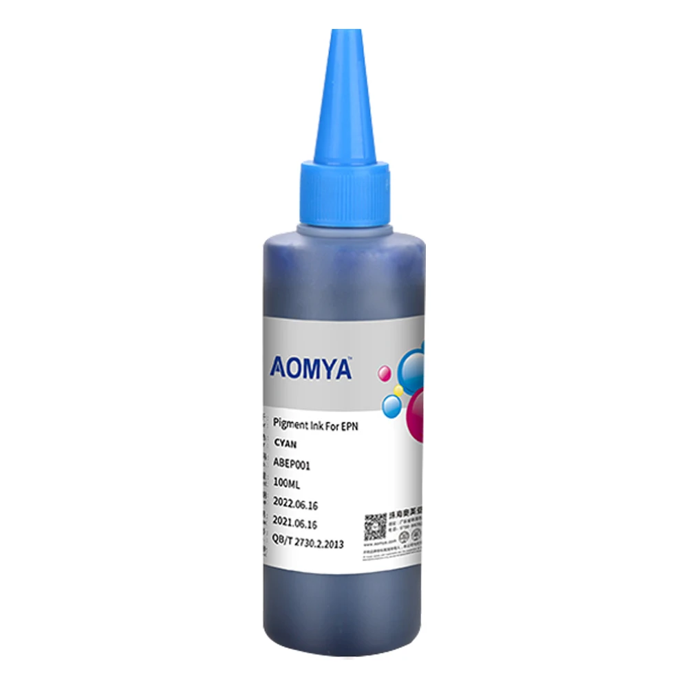 Tinta de Pigmento Universal para Impressoras Aomya 4x100ml Jato de Tinta Epson Todos os Modelos à Prova Dágua Cores Vivas Tinta de Impressão bk c m y - Imagem 2