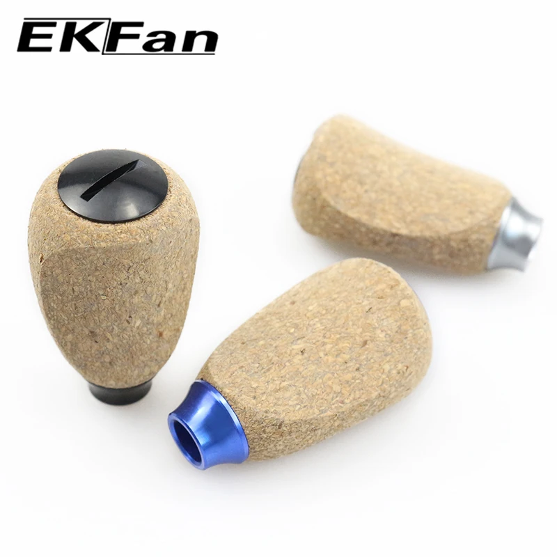 EKFan 1PC 42mm 코르크 나무 스피닝 베이트캐스팅 낚시릴 손잡이 (A/S/D용) 7*4*2.5mm 베어링 포함 루어릴 핸들 DIY 부품