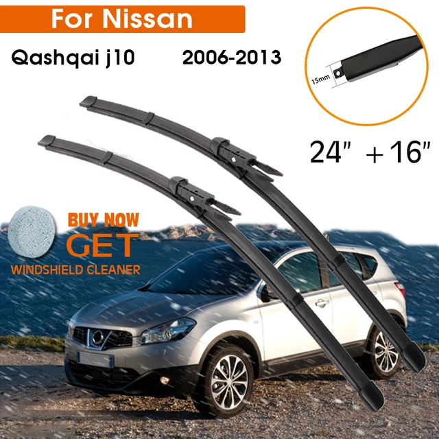 Escobillas de limpiaparabrisas de goma Natural para Nissan Qashqai J10 J11,  2006, 2007, 2008, 2009, 2010, 2011, 2012, 2013, 2014, 2015, 2016, 2017 a  2021 - AliExpress