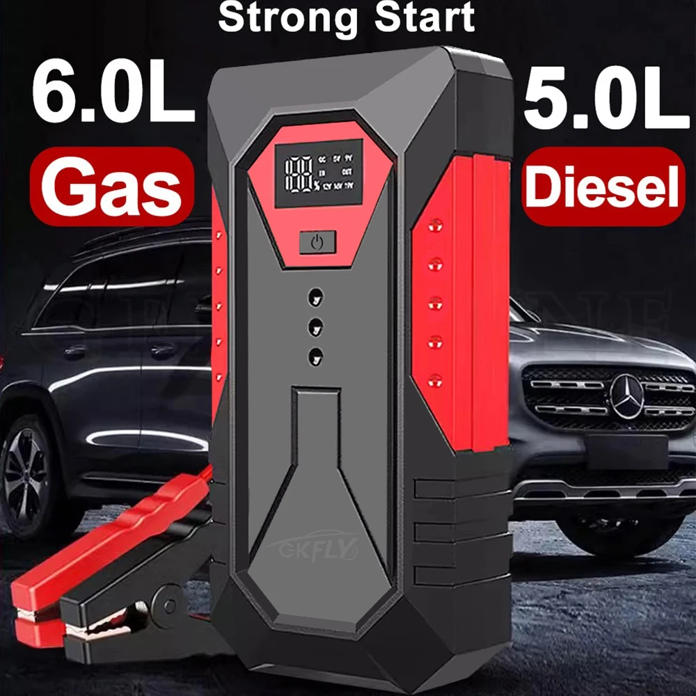 Car Jump Starter Battery Charger Portable 1200A Car Jump Starter Power Bank 12V Portable Car Battery Booster Charger Starting Device Petrol Diesel Starter Buster