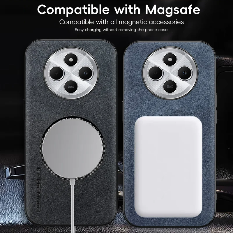 Magnetic Retro Leather Soft Wireless Charging Phone Case Cover