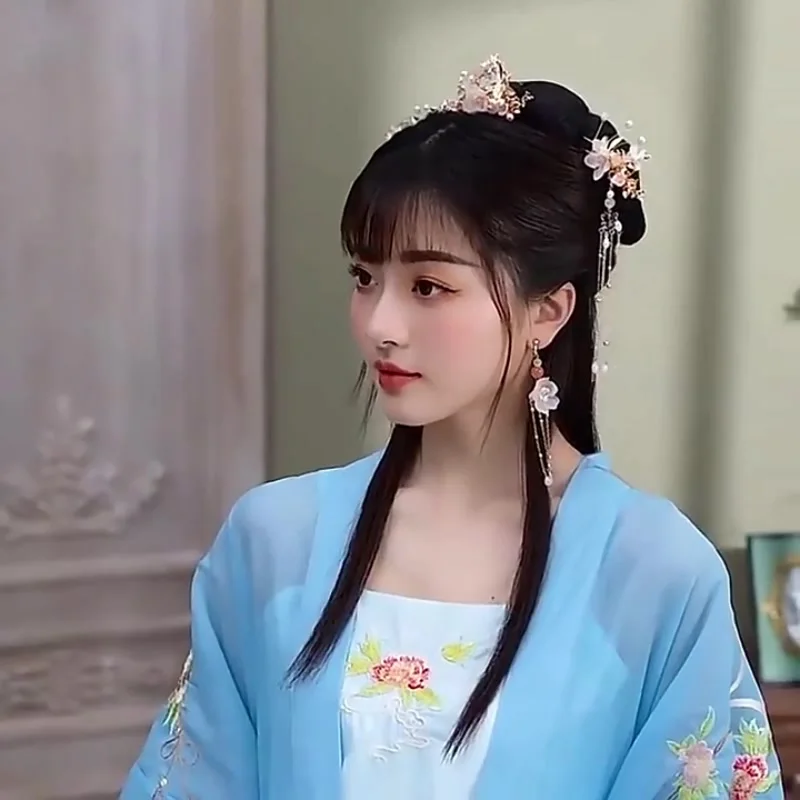 Handgefertigte Hanfu Haarnadeln Mit Quasten – 2er Set, Blau, Chinesischer Stil – Haaraccessoire Für Cosplay & Hochzeit