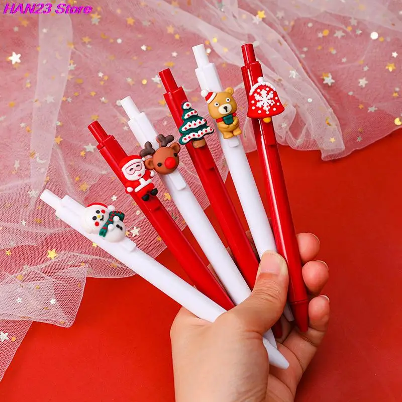 

1PC Christmas Cute Gel Pens Lovely Signature Pens Santa Claus Elk Cartoon Gift School Supplies Stationery Gel Pens Office Press
