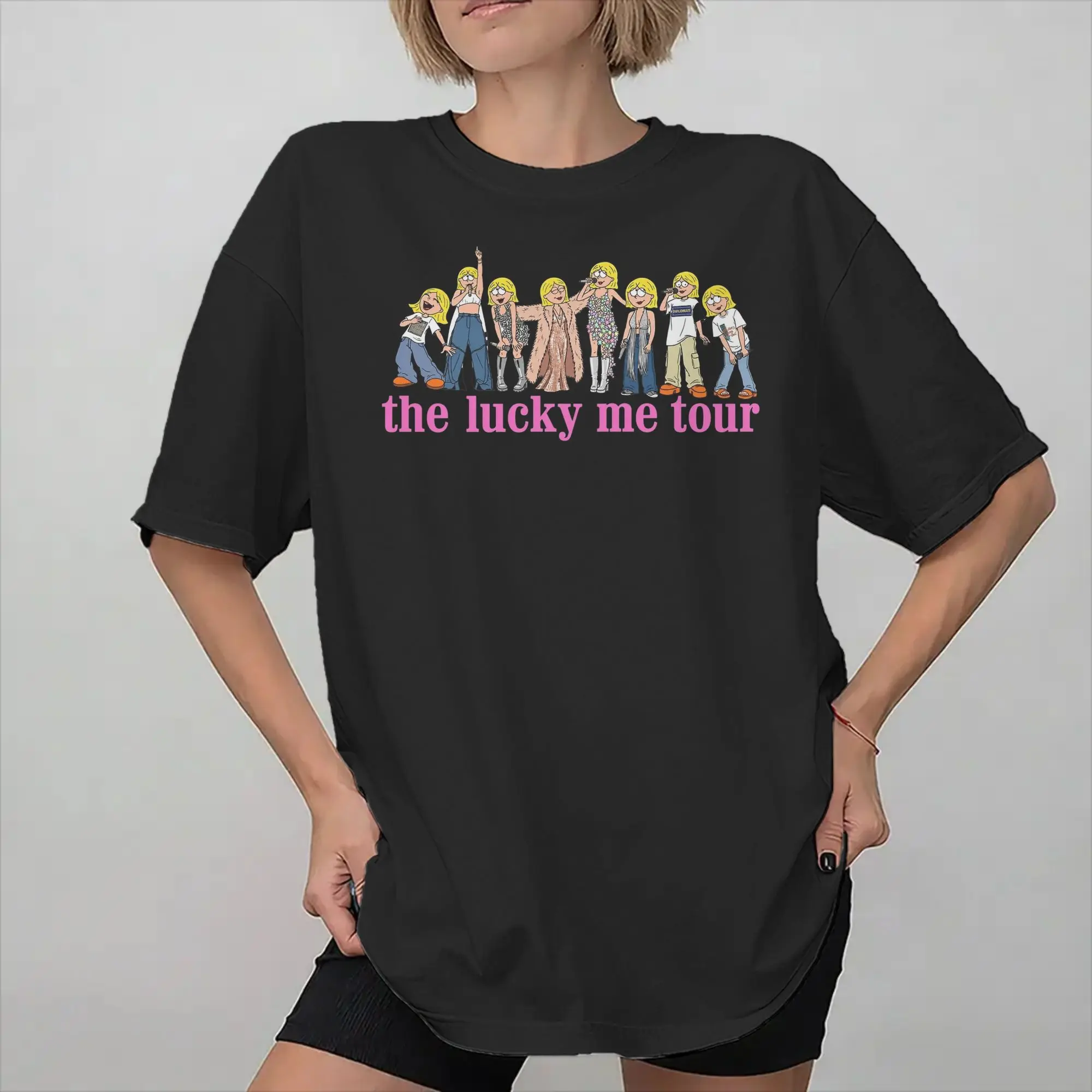 Herren Damen Hilary Duff Lucky Me Tour 2026 Shirt Baumwolle Print T-Shirt Kleidung Outfits