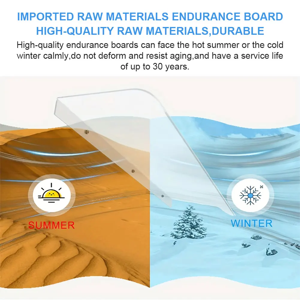 Window Door Wall Canop UV Rain Protection Transparent Invisible Rain Shelter Cover Rain Shelter for Front Door/Porch Patio Roof