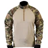 1/4 Zipper Outdoor Uniform Combat Tops Tactical Shirts Long Sleeve Paintball Airsoft Hunting Shirts Men Clothing Wear-resisting 6