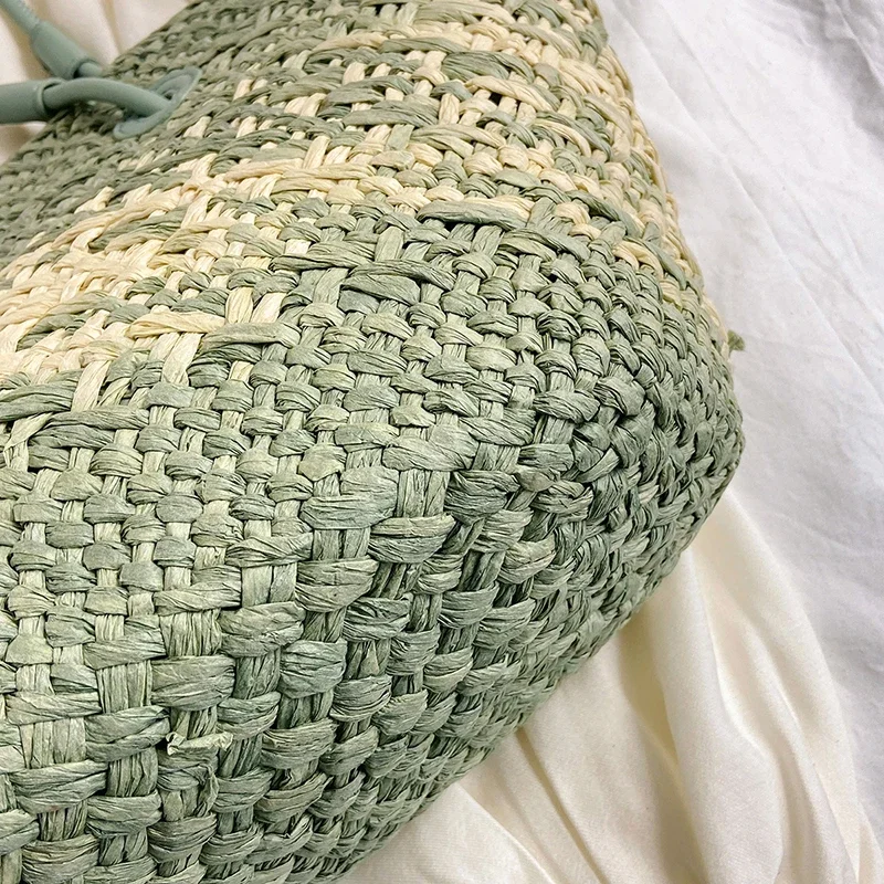 sac de plage, sac vintage, sac en paille, sac tissé main, sac bohème, grande capacité