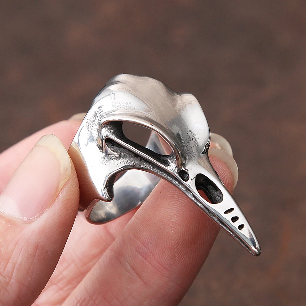Stainless Steel Viking Crow Skull Ring - Norse Protection Jewelry For Men And Women, Gothic Skull Ring - View #8