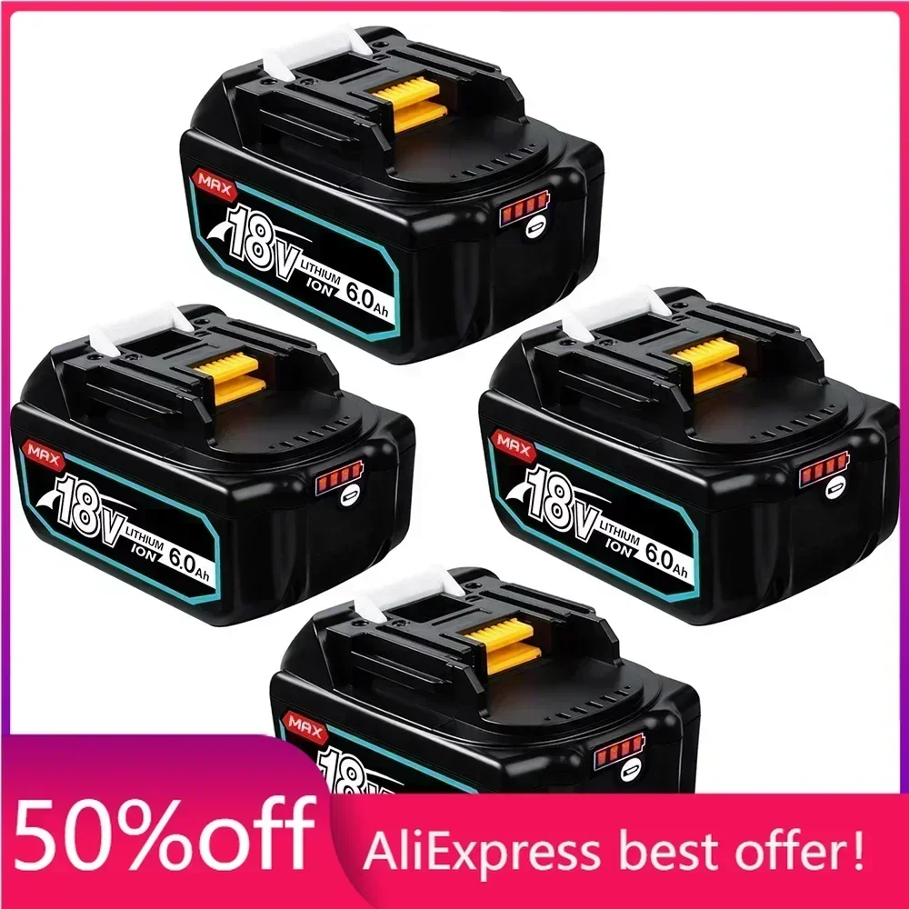 

18V 6.0 8.0Ah Rechargeable Battery For Makita Power Tools with LED Li-ion Replacement LXT BL1860 1850 18v 9 A 6000mAh