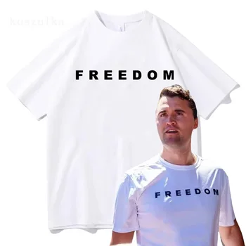 Freedom Charlie Kirk T-shirt Cotton Loose Casual Female/Male Tshirts Unisex Streetwear America American Fashion Women T Shirts 1