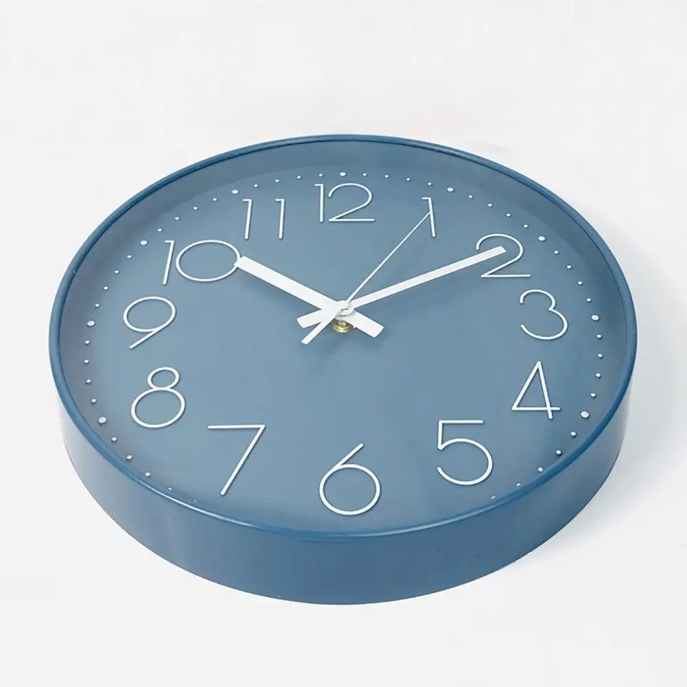 10 Inch Wall Clock Round Hanging Noiseless 3D Number Precise Anti-fog Mirror Surface Quartz Clock Household Supplies Detection