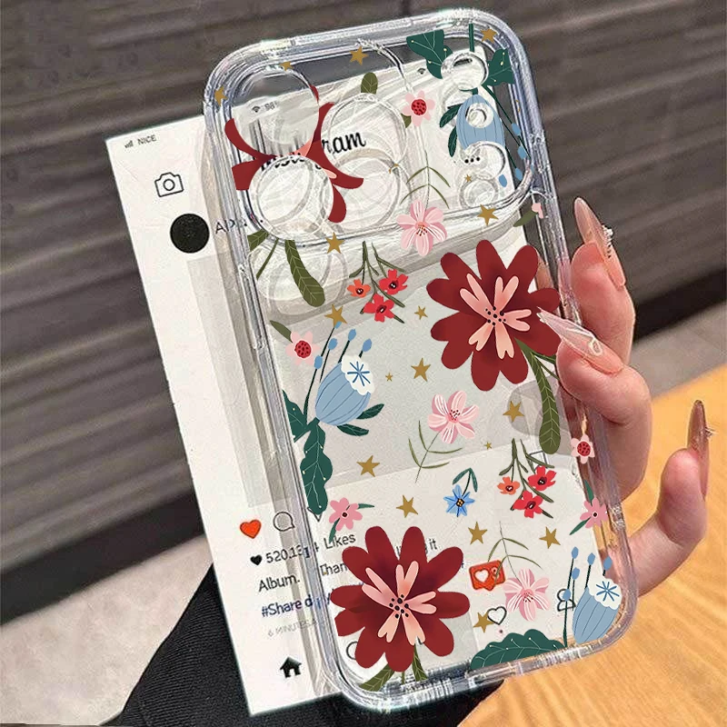 Floral Leaves Clear Phone Case