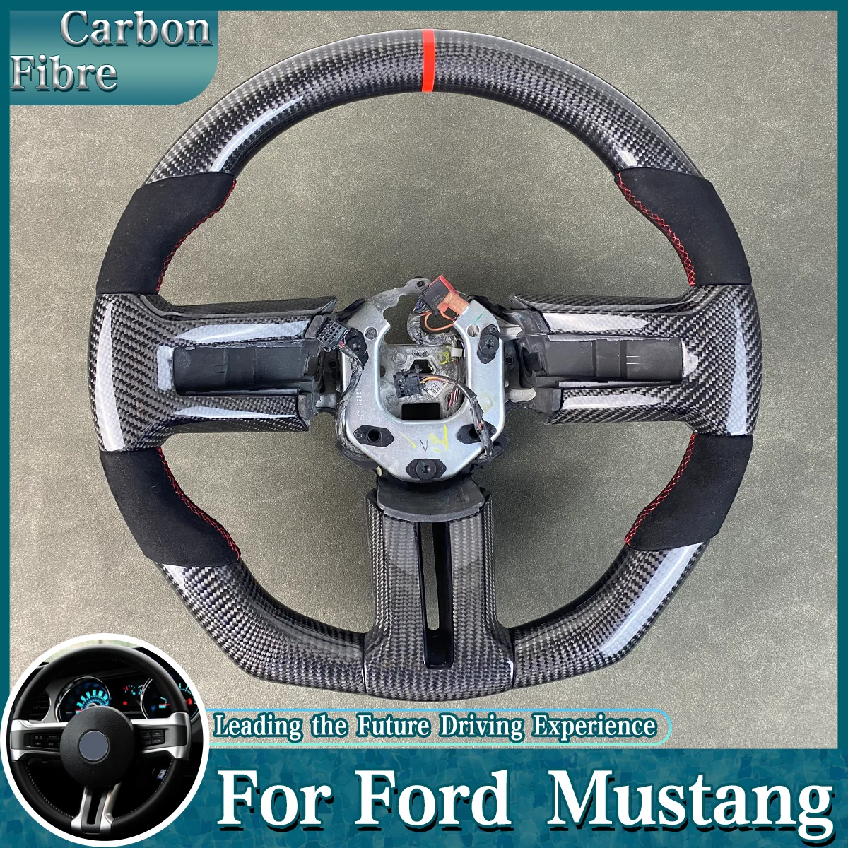 

Customized Car Sports Acesssories For Ford Parts 2010 2011 2012 2013 2014 New Mustang Shelby Carbon Fiber Steering Wheel
