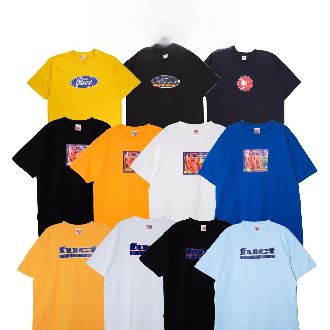 FUCT Pure Cotton Loose Fit Skateboard Street fiti Ro Hip Hop T-irt round Ne ort Sve Youth Faion Trend Brand