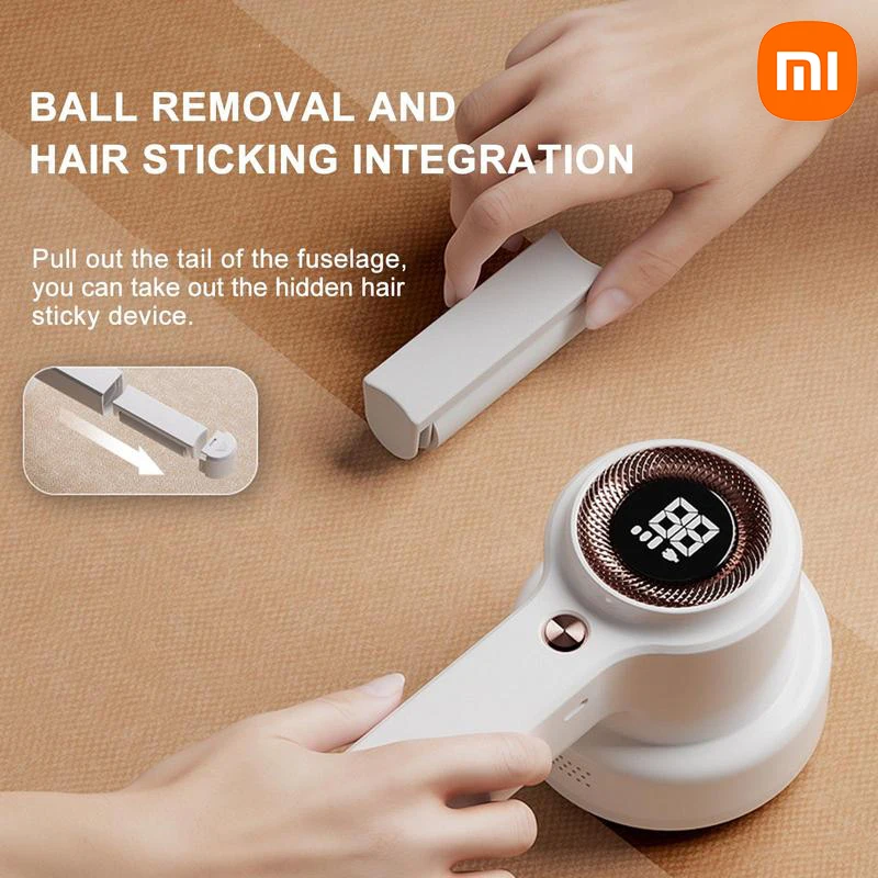 Xiaomi Electric Lint Remover Shaver with LED Digital Display Sweater Couch Fabric Pill Shaver for Sweater Couch Clothes Carpet rechargeable lint remover fabric shaver with 6blades for clothes sweater couch new dropship