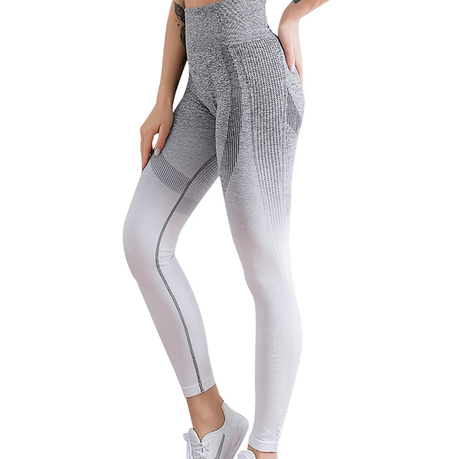 

Women's Stretchy Yoga Pants High-Waisted Gradient Color Workout Leggings for Running Training Workout
